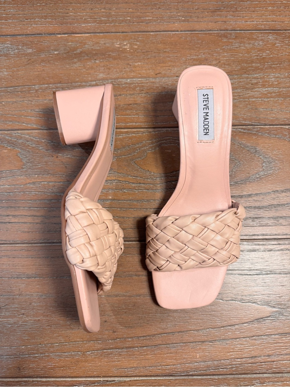 Steve Madden Braided Block Heel Mule - Light Pink